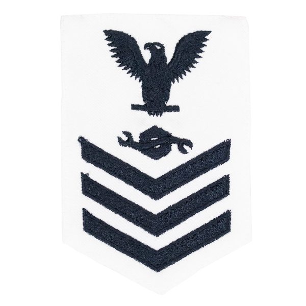 Navy E6 FEMALE Rating Badge: Construction Mechanic - white Online now